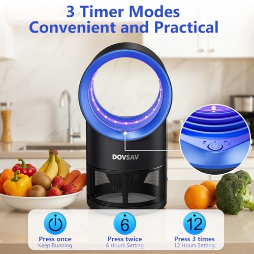 Fruit Fly Traps for Indoors, Blue Gnat Trap Indoor with Suction & Timer