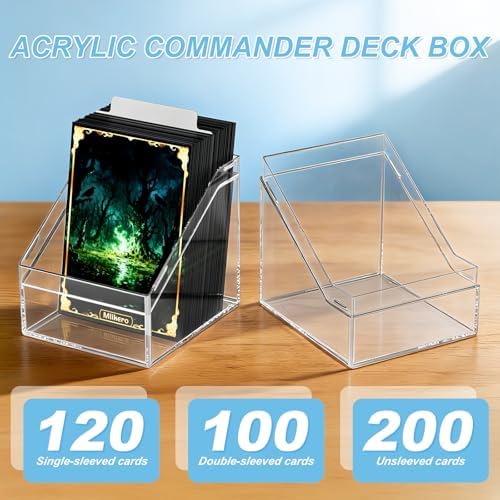 Mlikero Card Deck Cases, 6 Pack Acrylic Commander Deck Box Holding 100+ Sleeved Cards