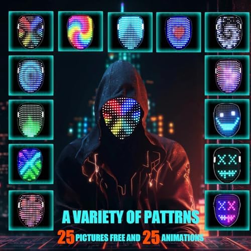 JDBMAOYE LED Light Up Mask with Gesture Sensing,Perfect Gifts for Teen Boys