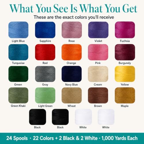 BlesSew Sewing Machine Thread – 24 Spools