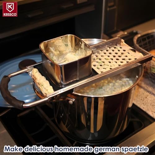 Premium Grade Stainless Steel Spaetzle Maker with Comfort Grip Handle Traditional German