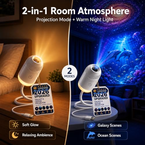 2027 Upgraded Hd Smart Dynamic 5d Holographic Night Light Projector - Plug