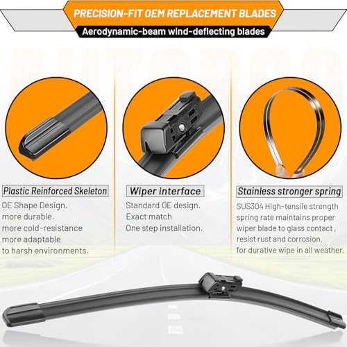 AUTOBOO Windshield Wiper Blade Replacement for Honda Civic CR-V Integra
