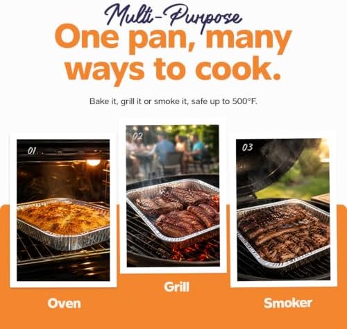 GUSTO 9x13 Inch Aluminum Foil Pans [30 Count] Half Size Deep