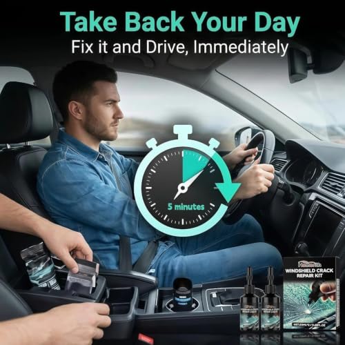 Bighero Car Windshield Crack Repair Kit – 2026 Upgrade Windshield Chip Repair