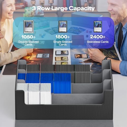 UAONO Trading Card Storage Box Holds 2400+ Cards, Bulk Card Storage