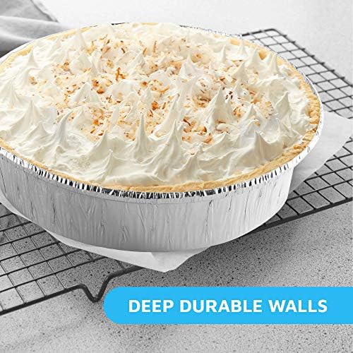 MontoPack 9” Round Aluminum Foil Pans with Clear Lids