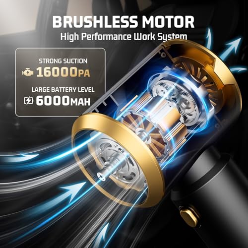 Cordless Car Vacuum Cleaner: 7-in-1 & 16000Pa Strong Suction