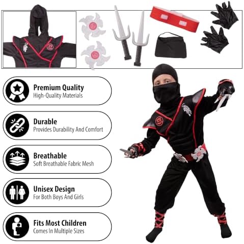 Kangaroo Ninja Costume for Boys & Girls with Ninja Accessories