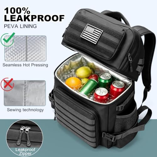 45 Can Tactical Backpack Cooler, Leak Proof, Double Deck