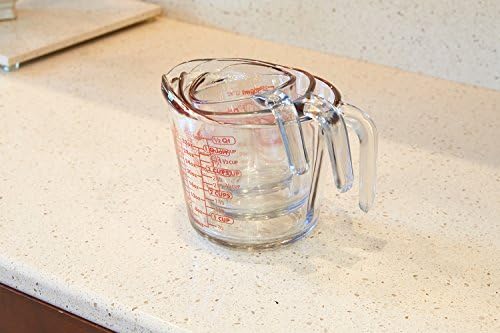 Anchor Hocking Glass Measuring Cups, 3 Piece Set (1 Cup, 2 Cup