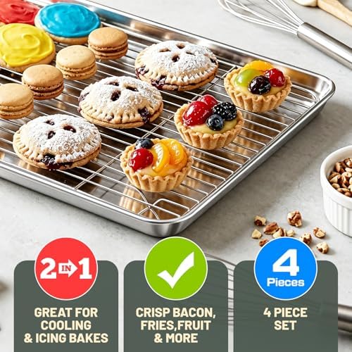 Baking Sheet with Rack Set (2 Pans + 2 Racks)