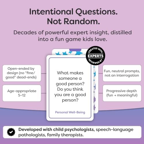 200 Kids Conversation Cards - Screen-Free Family Dinner Game and Road Trip Essential