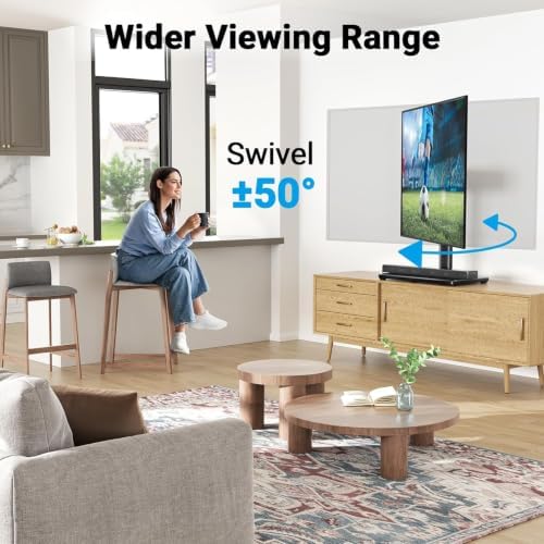 PERLESMITH Universal Swivel TV Stand Base for 24-60 inch TVs up to 99lbs
