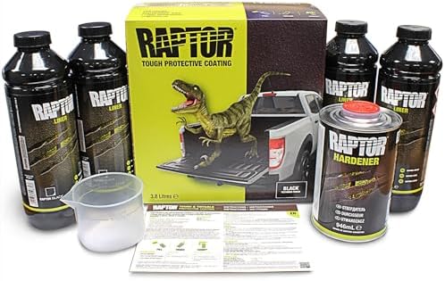 U-POL Raptor Black Urethane Spray-On Truck Bed Liner Kit, 4 Quarts