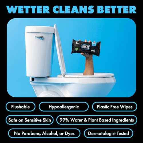 DUDE Wipes Unscented Adult Flushable Wet Wipes, Sensitive Skin, 288 Count