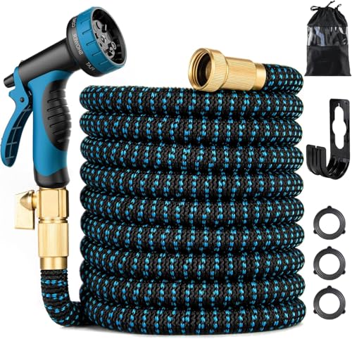 100 ft Expandable Garden Hose - Kink Free Flexible Water Hose 100ft with 10