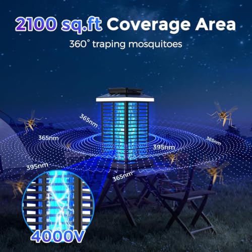 Bug Zapper Outdoor, Mosquito Zapper 3 in 1 Rechargeable Bug Zapper Outdoor
