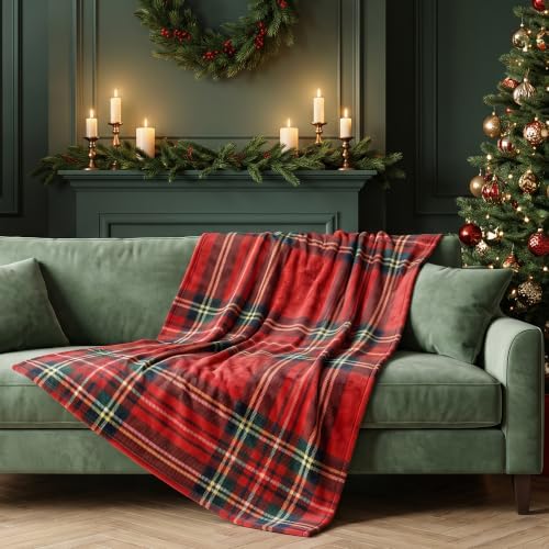 Christmas Fleece Blanket Holiday Throw for Sofa Bed Home Decor