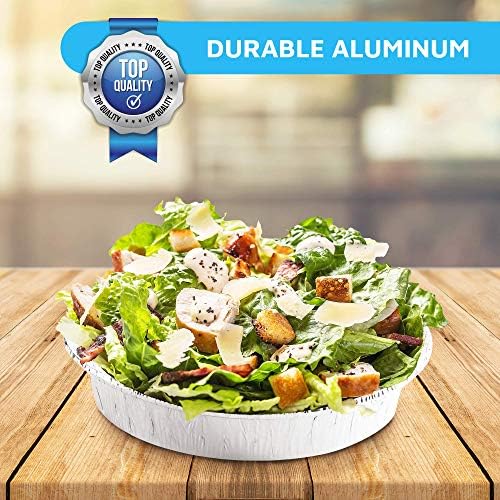 MontoPack 9” Round Aluminum Foil Pans with Clear Lids