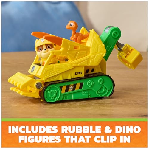 PAW Patrol The Dino Movie Rubble Dino Rescue Bulldozer Toy Truck