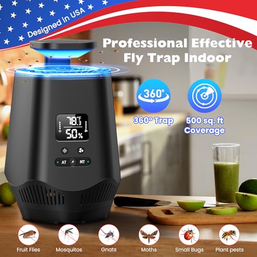 Fruit Fly Traps for Indoors, Smart Fly Trap Indoor Bug Zapper Gnat Traps for