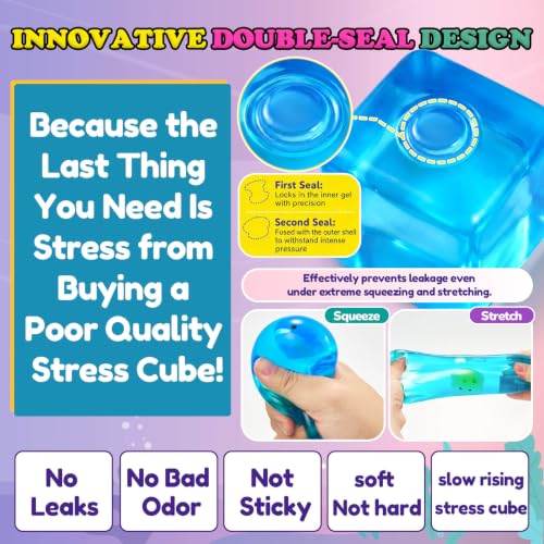Squishy Fidget Toys Stress Cube - Squeeze Toys Stress Balls for Adults Slow