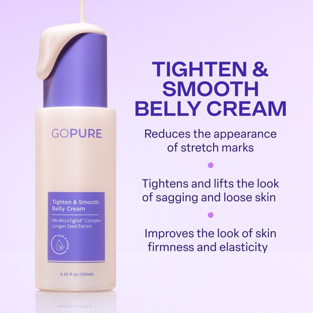 goPure Firming Belly Cream - Dermatologist-Developed Moisturizer with