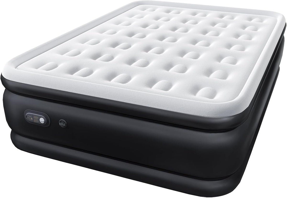 NEWBULIG 18" Raised Queen Air Mattress with Built in Pump, Blow up Bed