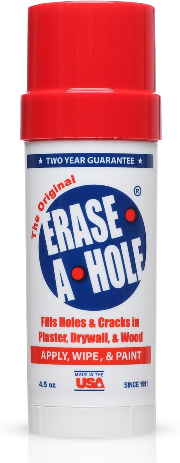 Erase-A-Hole Wall Repair Stick – Quick-Dry Nail & Screw Hole Filler for