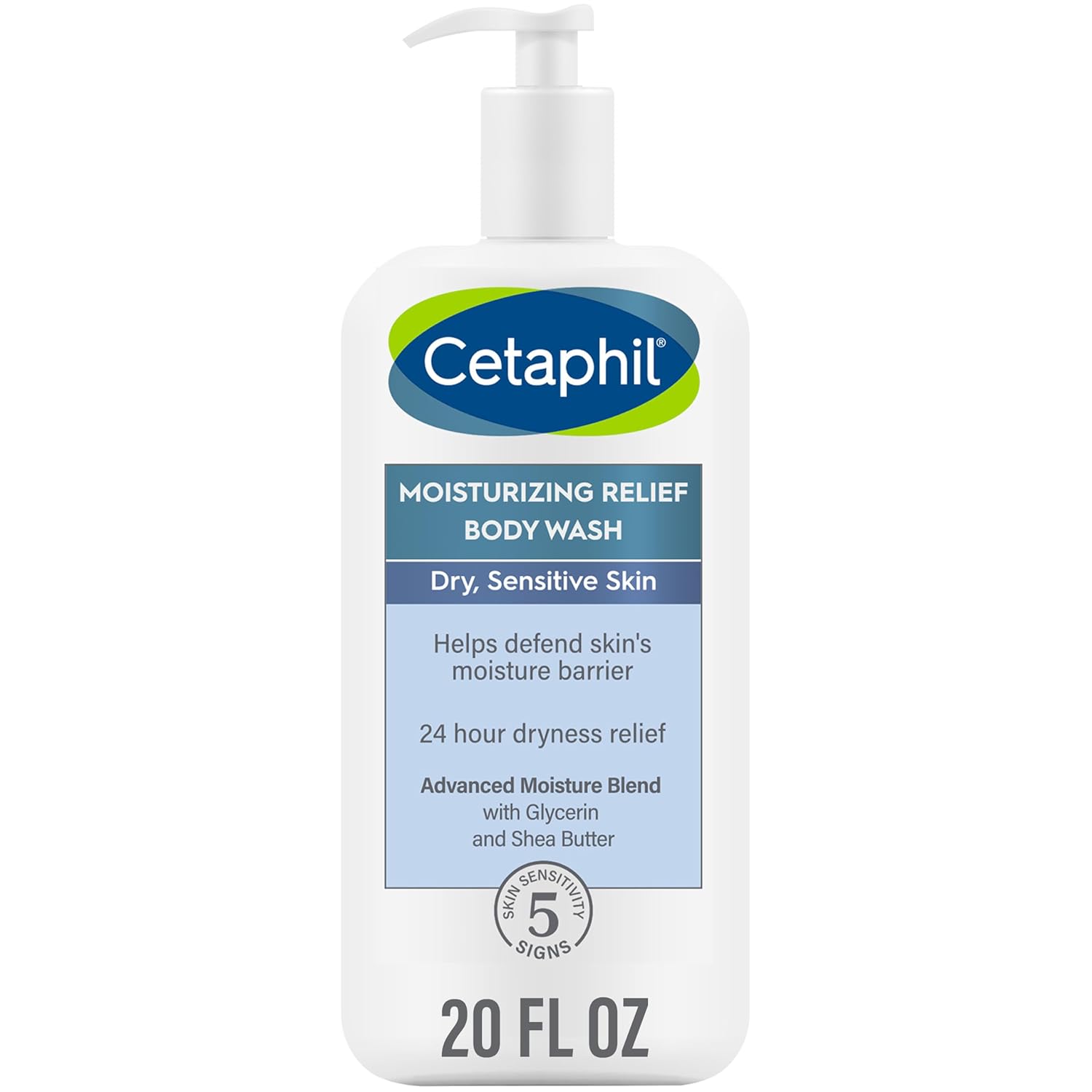 Cetaphil Body Wash, Moisturizing Relief Body Wash for Sensitive Skin, Creamy