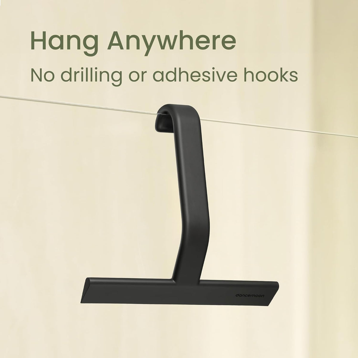 dancemoon JustHang Shower Squeegee for Glass Doors, All-in-One Award-Winning