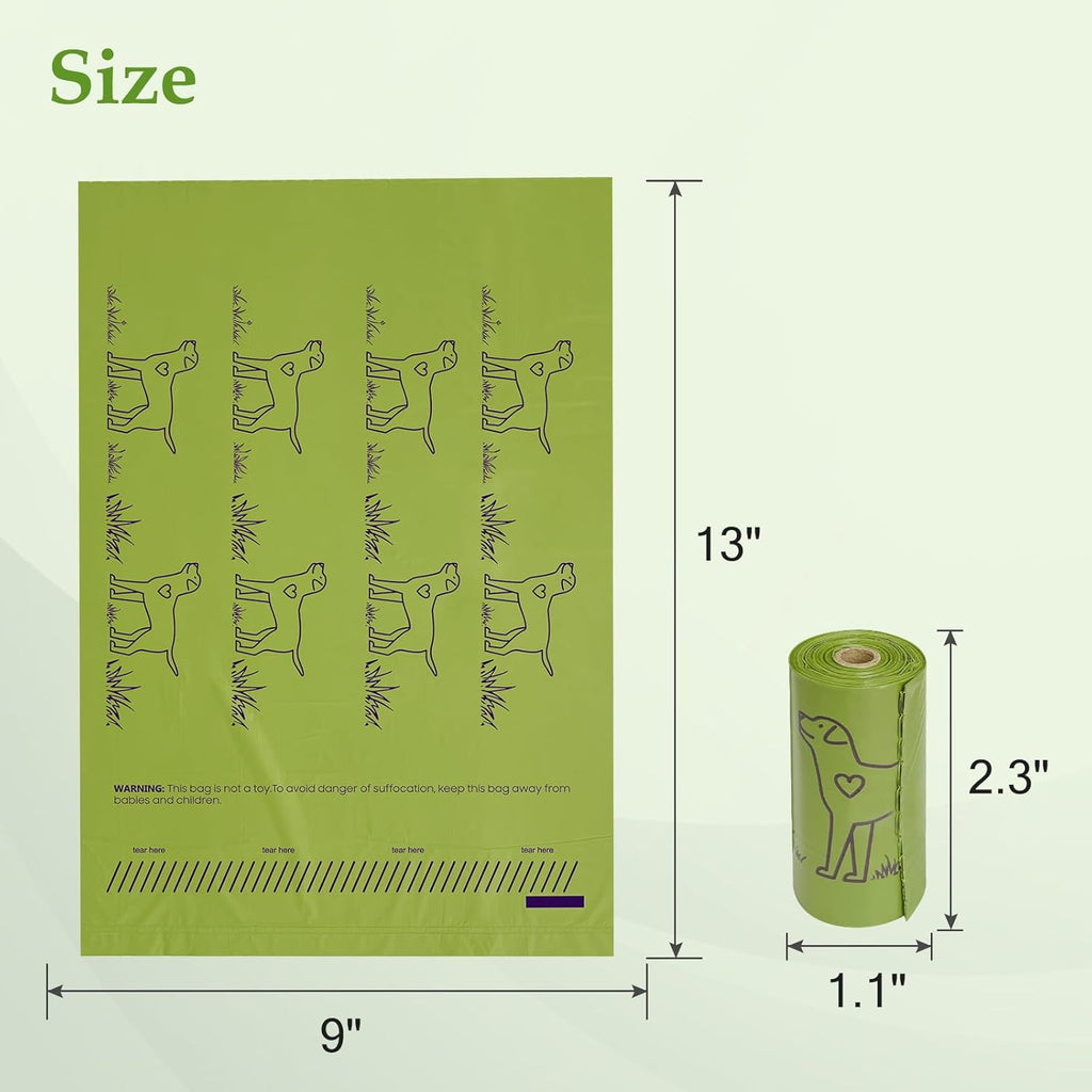 240 Count Lavender Scented 13” x 9” Dog Poop Bags Rolls, Leakproof Strong &
