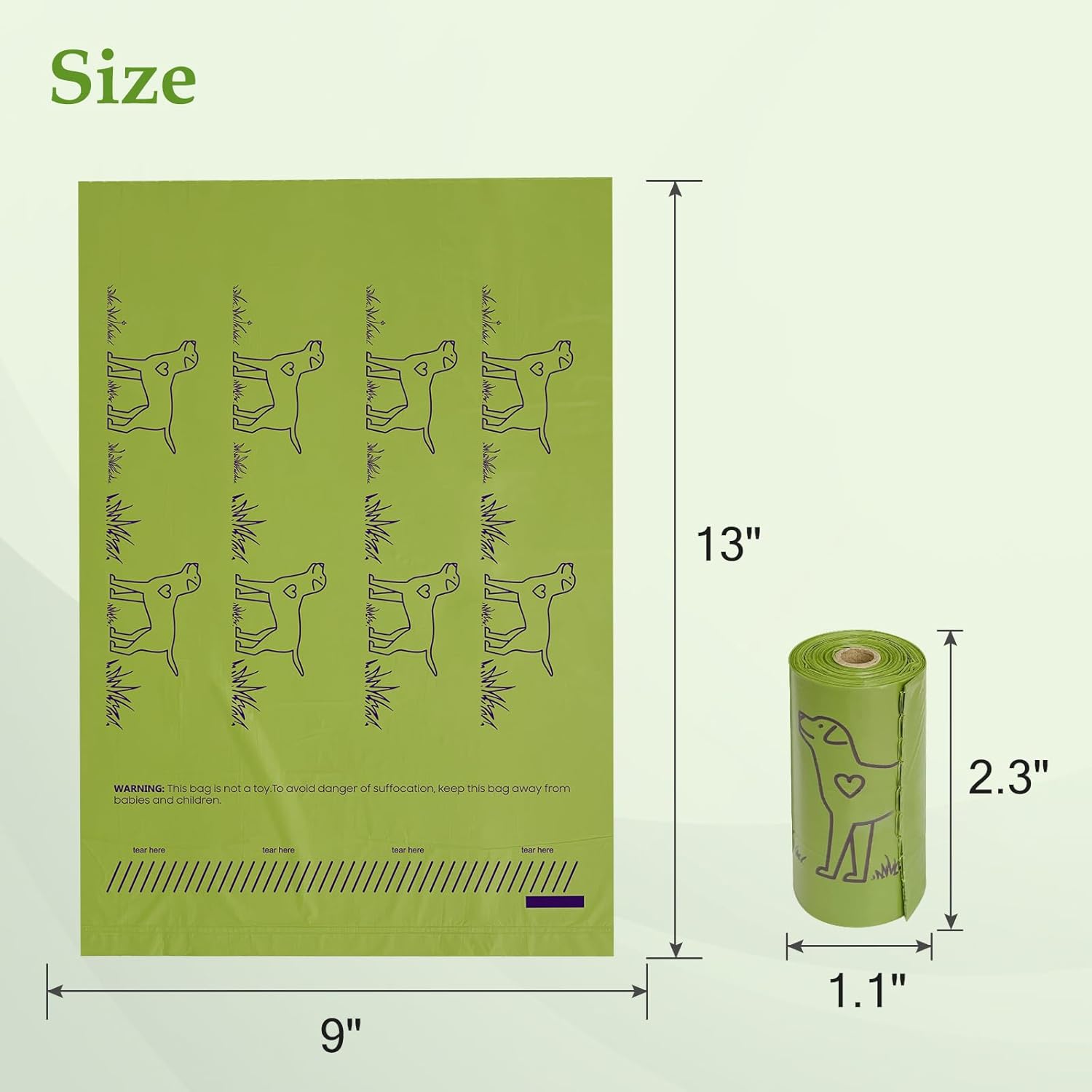 240 Count Lavender Scented 13” x 9” Dog Poop Bags Rolls, Leakproof Strong &