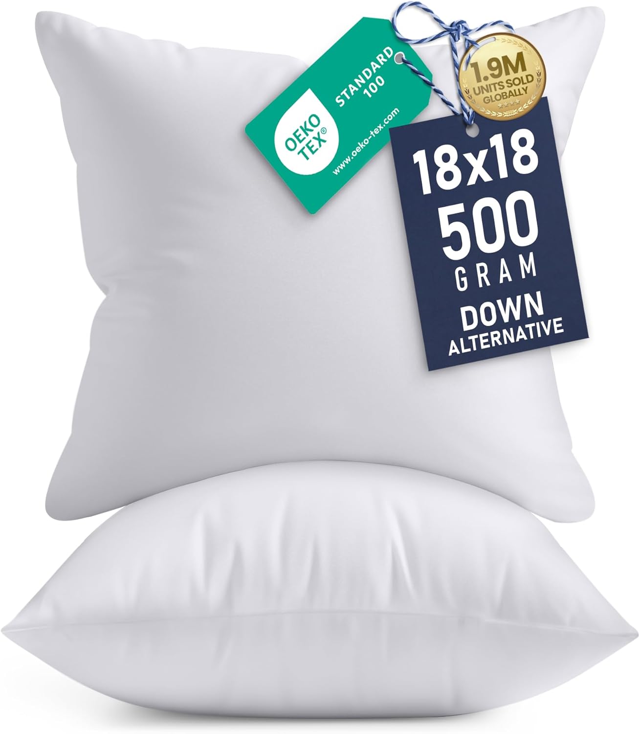 Utopia Bedding 18x18 Pillow Inserts, Set of 2, White – Indoor Decorative