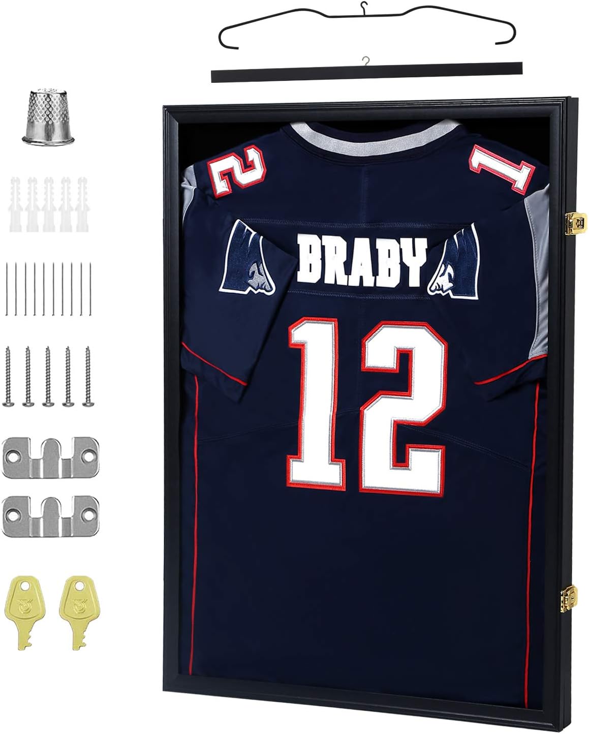 IHEIPYE Jersey Display Frame Case, Large Sport Jersey Shadow Box, Black