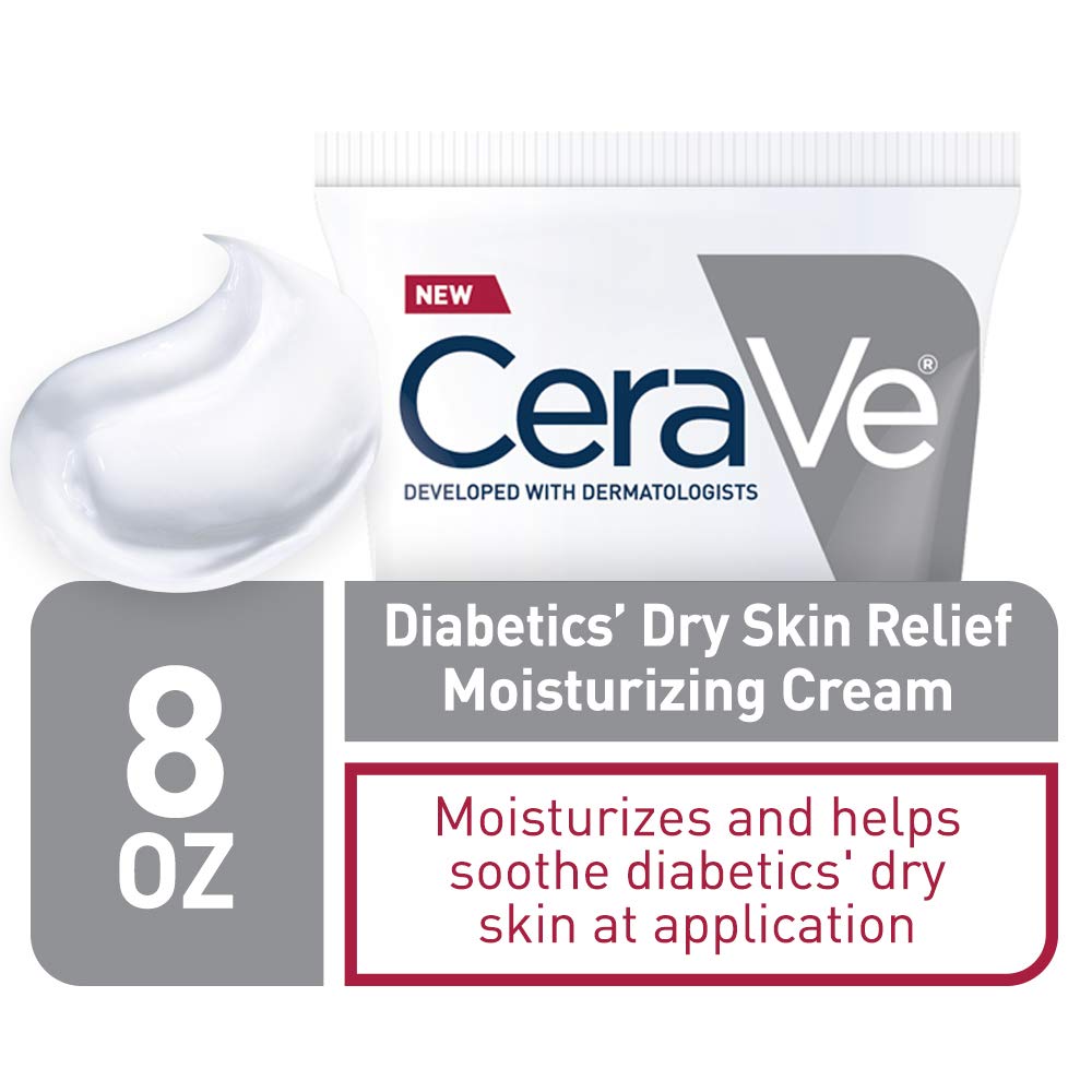 CeraVe Moisturizing Cream for Diabetics’ Dry Skin, Urea Cream with Bilberry