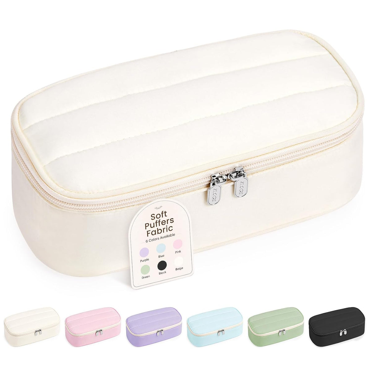 Sooez Cute Pencil Case, Soft Puffers Pencil Pouch, Large Pen Pencil Bag