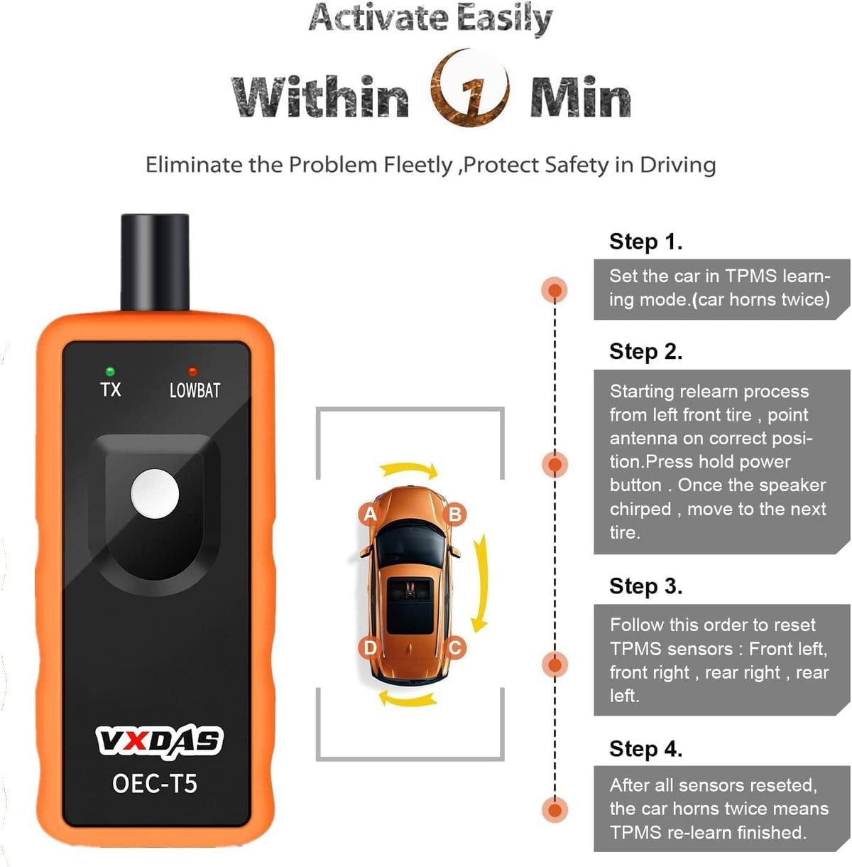 VXDAS TPMS Relearn Tool Only for GM Vehicles (2006-2024