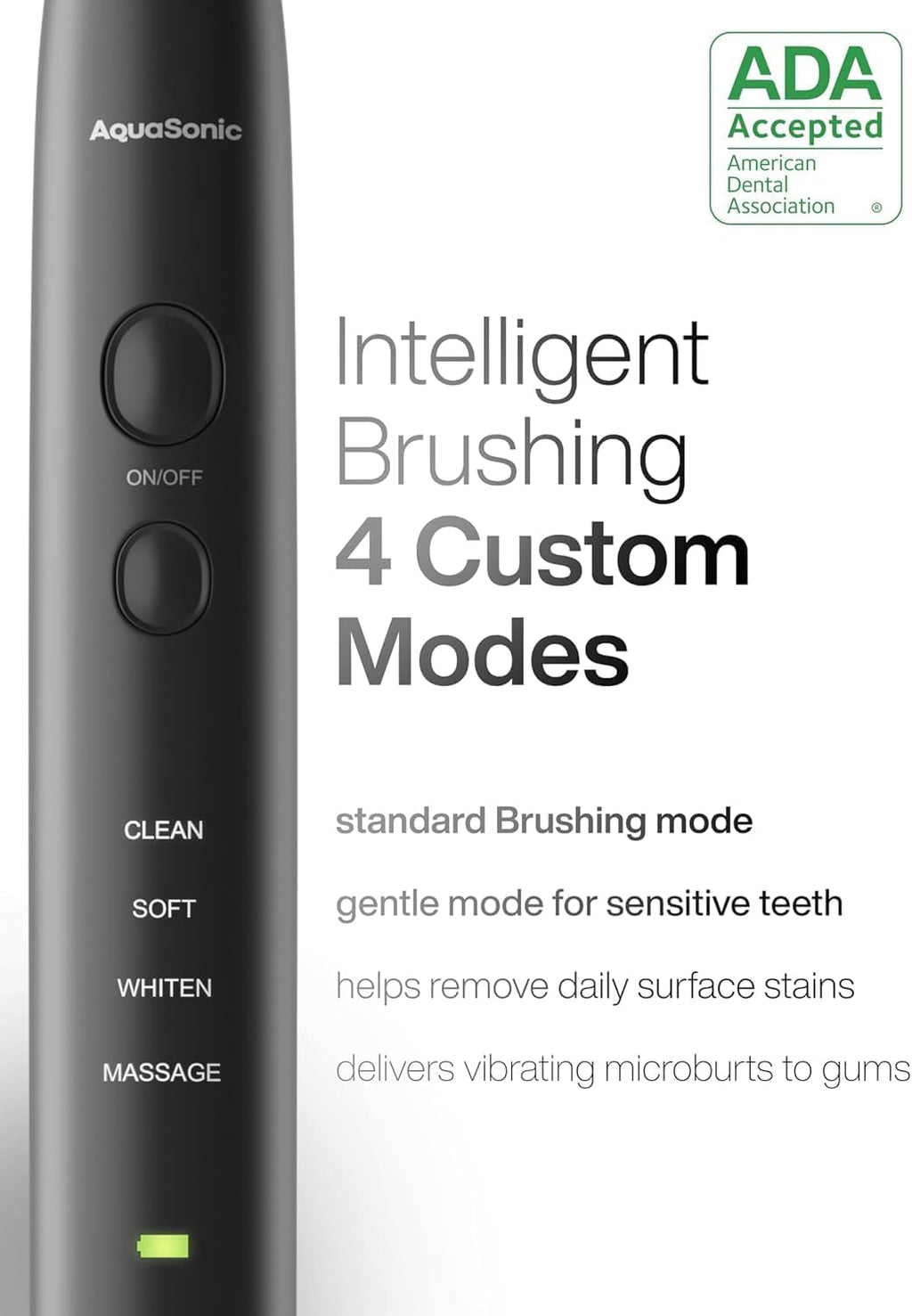 Aquasonic Black Series Ultra Whitening Toothbrush – ADA Accepted Electric