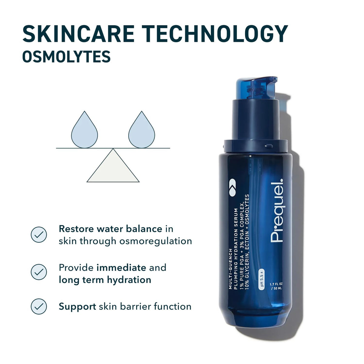 Prequel Skin Multi-Quench Plumping Hydration Serum for Face. Intensive