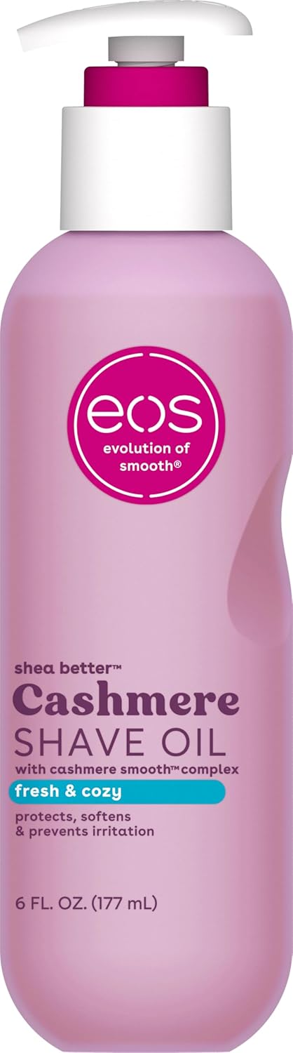 eos Cashmere Shave Oil – Fresh & Cozy, Moisturizing Shave Oil with Shea