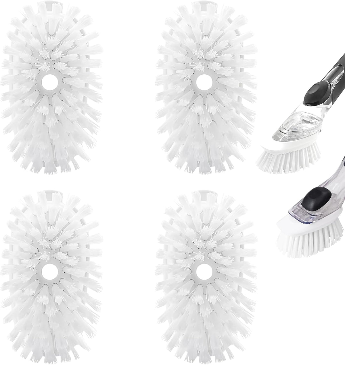 Brush Refills for OXO Dish Brush - 4 Pack Dish Brush Cleaning Soap Dispensing