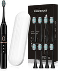 kingheroes Electric Toothbrush Set, Comes with 8 Brush Heads & Travel Case,4
