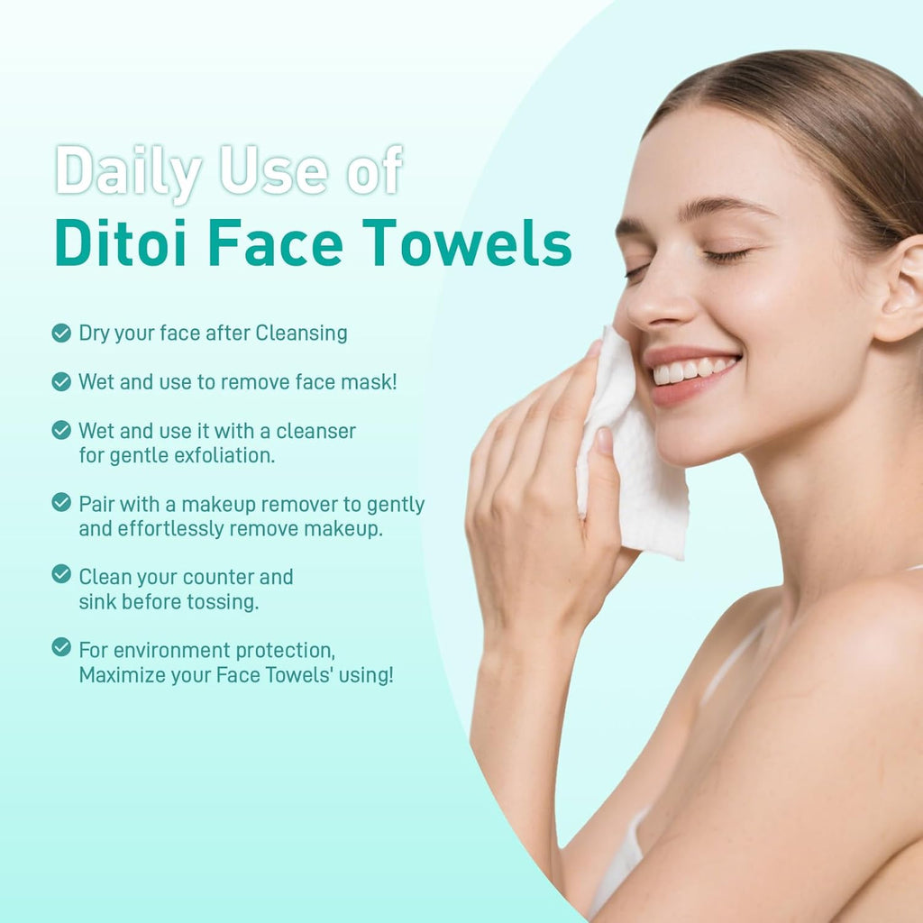 Face Towels, 10"×12" Disposable Face Towel, Face Towelettes XL, Ultra Soft