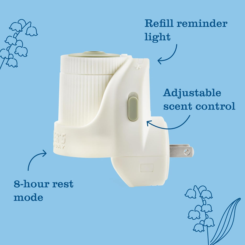 MRS. MEYER'S CLEAN DAY Premium Scented Oil Diffuser Kit, Rain Water, 1 warmer