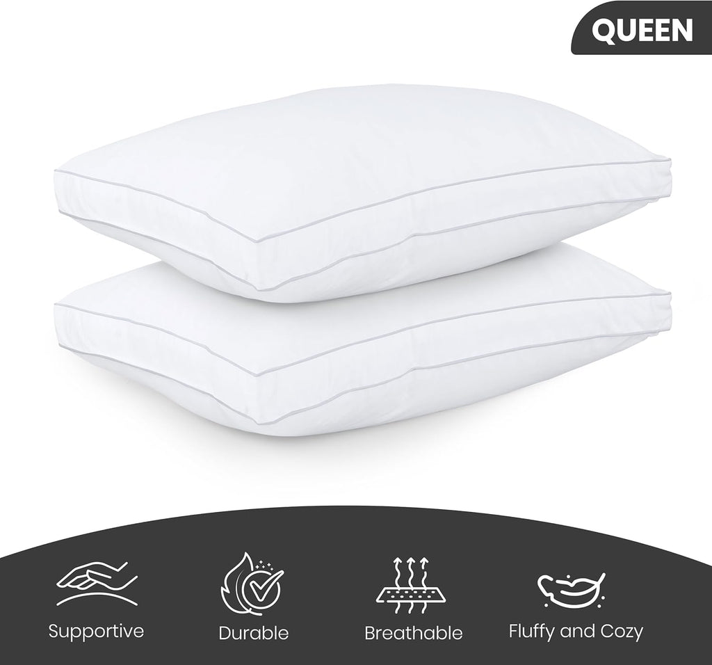 Utopia Bedding Bed Pillows for Sleeping Queen Size (White), Set of 2, Soft &