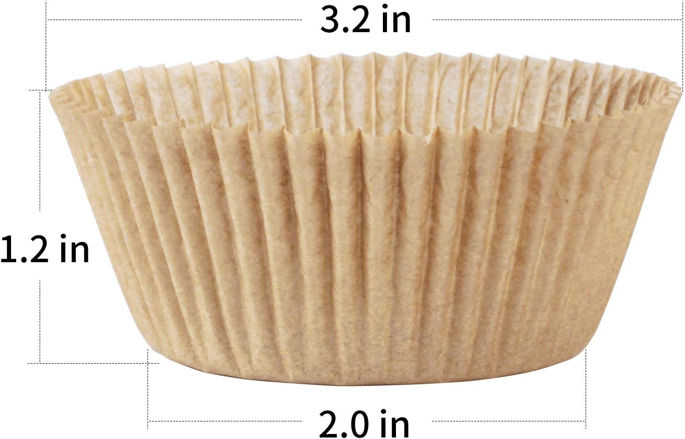 Caperci Standard Natural Cupcake Liners 500 Count, No Smell, Grease-Proof