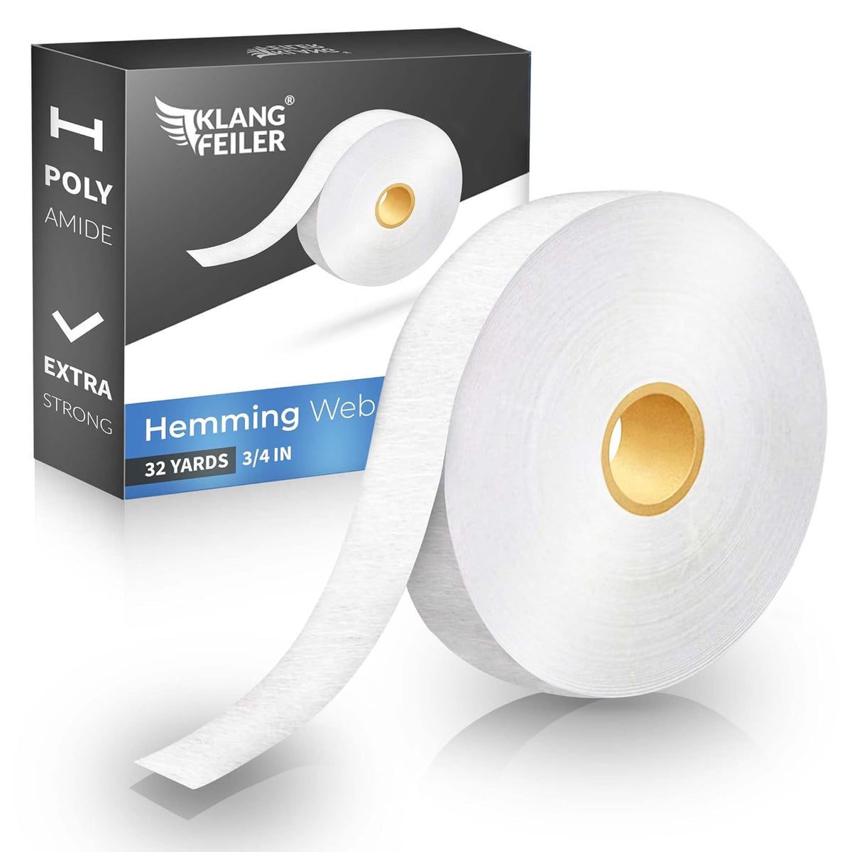 Klangfeiler® Iron on Hemming Tape - 0.75 INCH x 32 Yards - Extra Strong