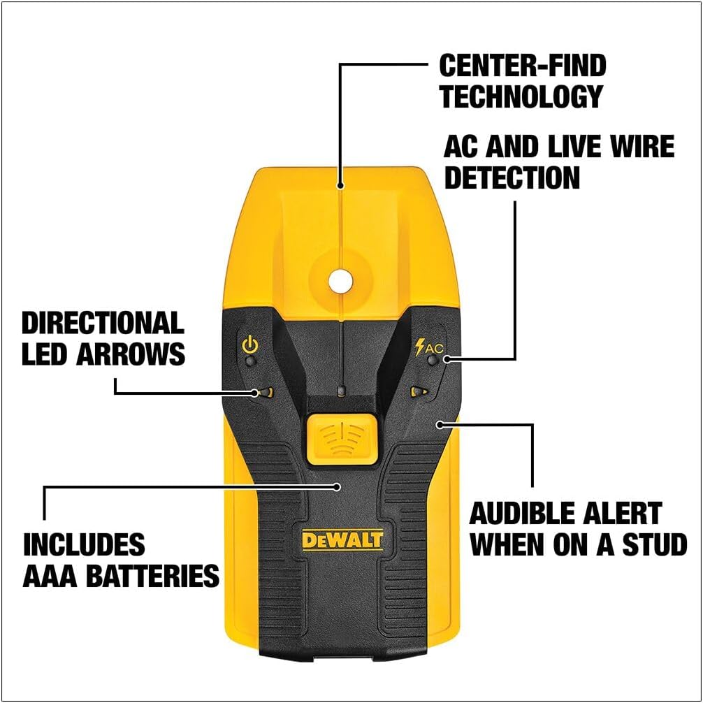DEWALT Stud Finder, 3/4”, Locate Framing Studs Efficiently with LED Arrows
